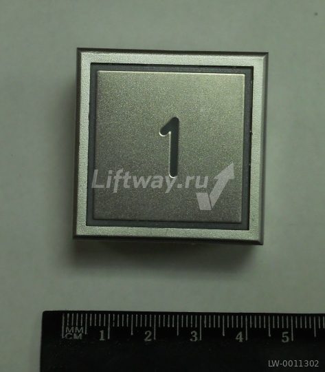ДУБЛЬ M10443 - Кнопка "1" Thyssen KT40 STEP C 40х40мм Голубая подсветка