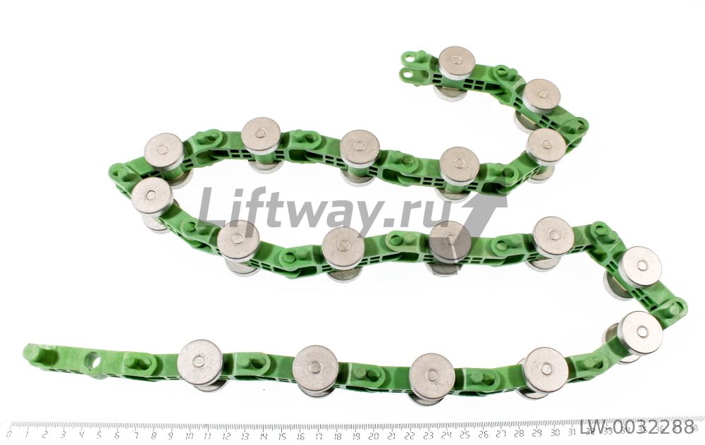 Роликовая цепь огибного участка балюстрады эскалатора SJEC (21 пар подшипников)