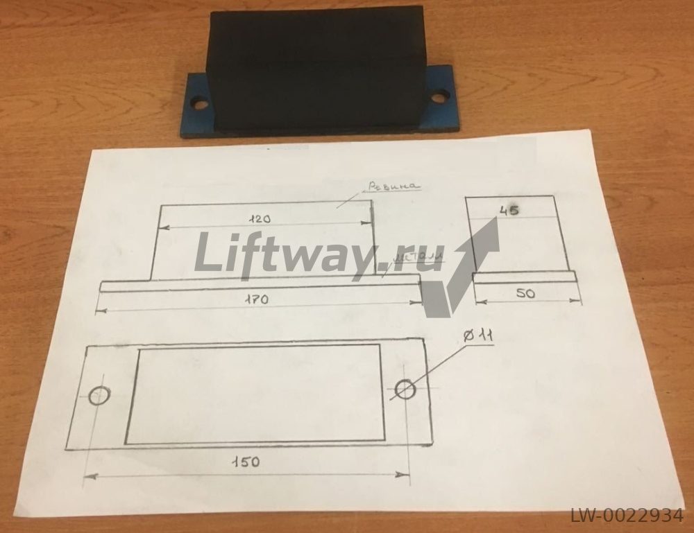 Амортизатор кабины L=120мм с одной пластиной