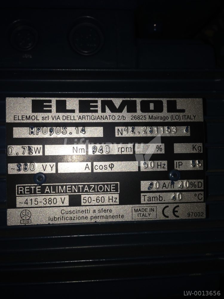 Электродвигатель ELEMOL 0,75кВт, 6 полюсов, 9SHMP90/14S. 220/380В, 50 Гц/