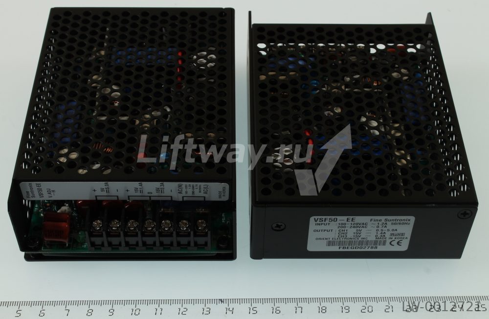 (ДУБЛЬ M07875) Блок питания VSF50-EE Вход 100-120VAC и 200-240VAC Выход: +5VDC,+15VDC,-15VDC