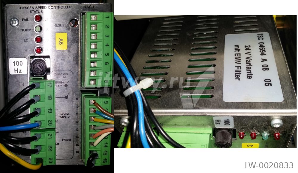 СНЯТО С ПРОИЗВОДСТВА Блок контроля скорости TSC 100Hz эскалатора Thyssen