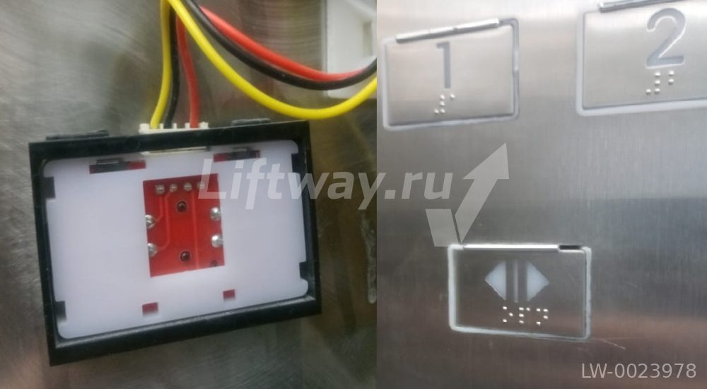Кнопка приказа "1" с браилем тип SM 04PB/C5 (зеленая подсветка)