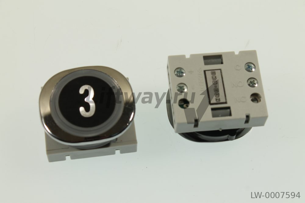 Кнопка приказа "3" черная F6-LENS