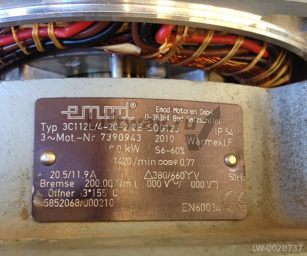 Мотор эскалатора Thyssen EMOD 3C112L/4 -20-2/2E-SOG 125 9 kW с тормозным магнитом