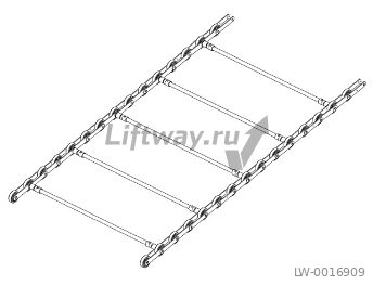 Комплект цепи с осями 800мм рол 76x22 С ПОДШИПНИКАМИ 12 ступ Отис 508 XO ПАЛЕЦ 15мм 90kN