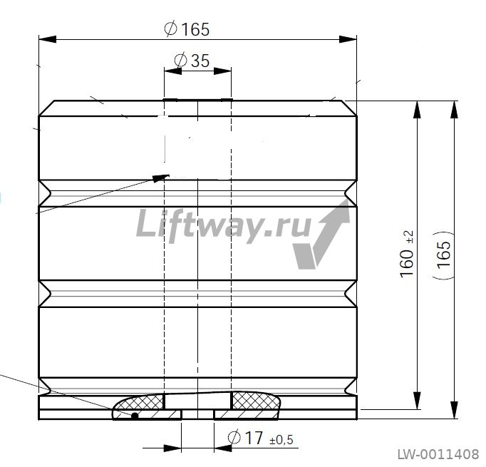 Буфер D165х 160 /165 мм тип A AUTAN 5 с платформой