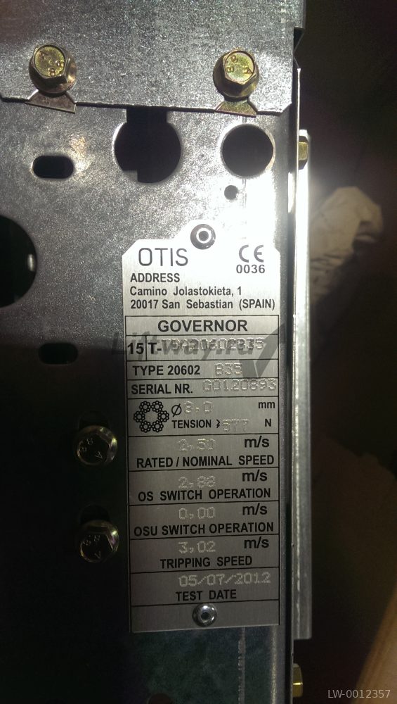 Ограничитель скорости V= 2,5 м/с, D троса = 8 мм Otis