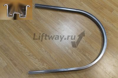 Огибной участок (сталь) торца балюстрады направл. поручня Sigma SEE и ARES 30/35 гр L=2020мм, W=56мм
