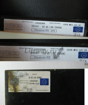 Комплект фотобарьера антенн WECO тип 03.G5.L94 приемник/передатчик, контроллер на 230VAC
