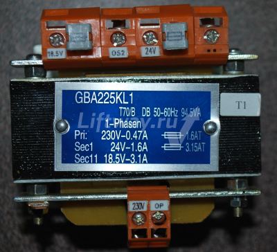 Трансформатор однофазный Вход. 230V  Выход. 24V,18.5V