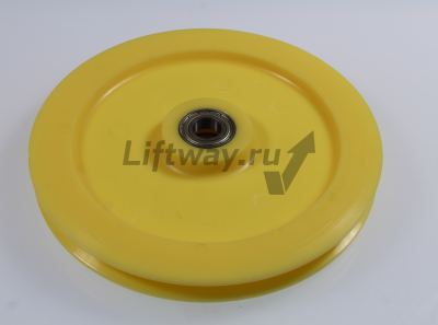 Шкив натяжного устройства D=215мм (D1=200мм) d=17 мм под канат 6,5мм (ACLAMID)