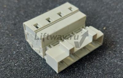 4-контакт. вилка, шаг 7,5 мм, светло-серая 723-604