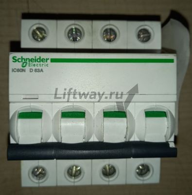 Выключатель автоматический iC60N D 63A 4P