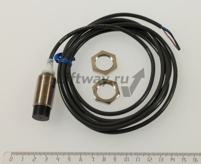 Датчик индуктивный M18, 18..30VDC, неэкранированный, PNP NO, кабель 2 м