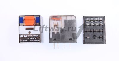Промежуточное реле PT, 4 перекл.контакта, 6А, 24VDC, SCHRACK